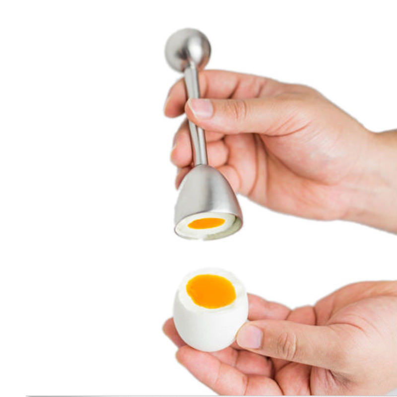 Egg Separator Tool - Stainless Steel Boiled Egg Topper Shell