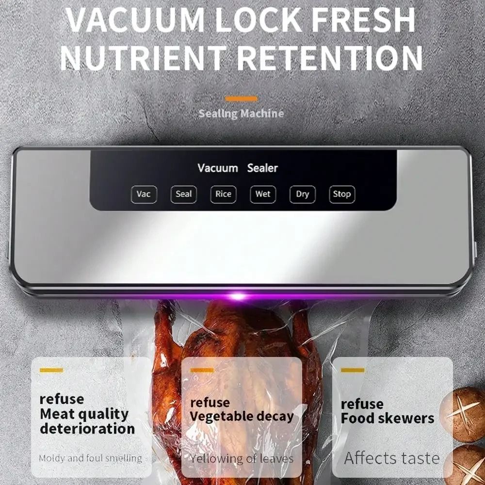 Kitchen Gadgets Organizer - Touch Button Electric Vacuum Sealer Multiple