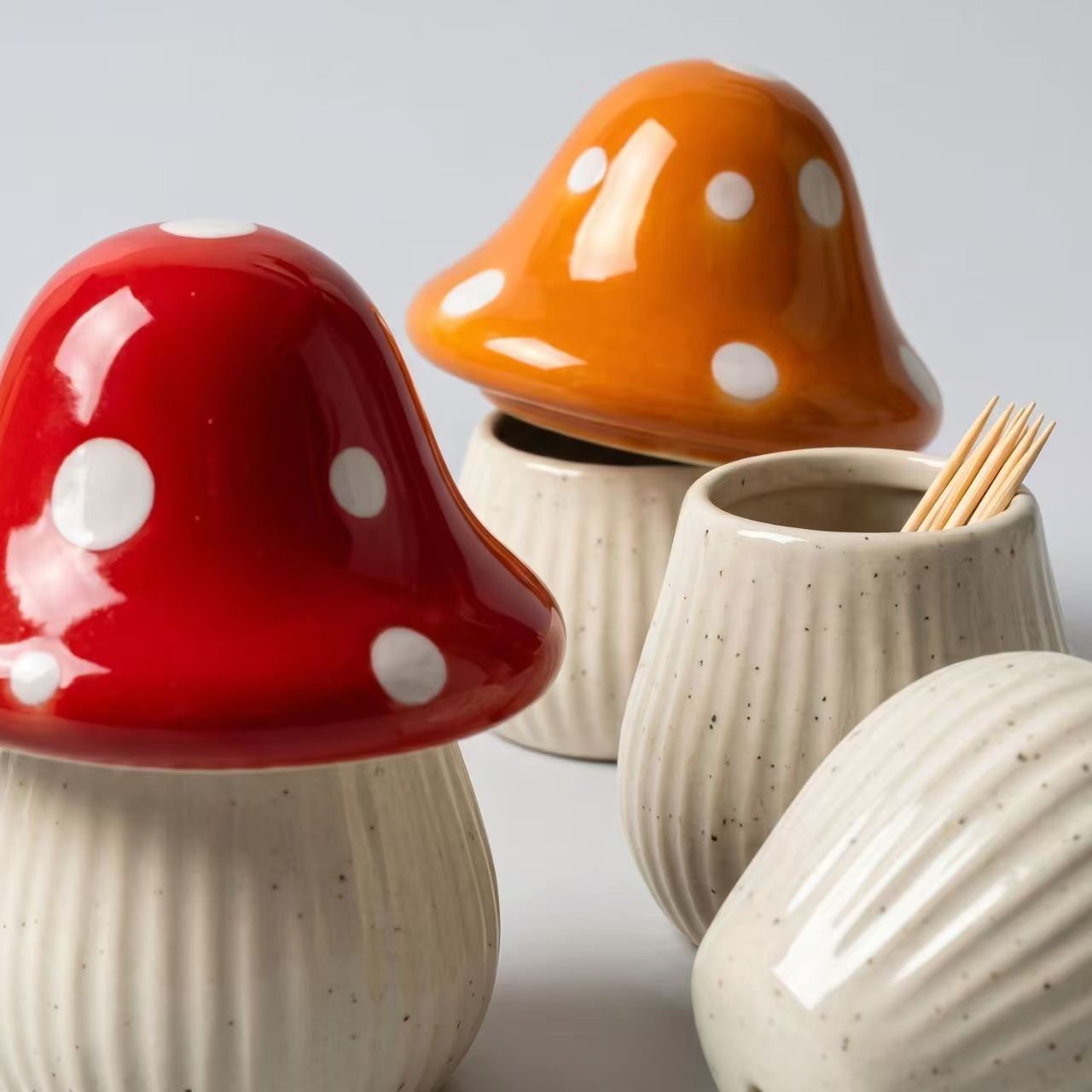 Cartoon Mushroom Ceramic Stora - đánh giá và giá Kitchen Gadgets Organizer