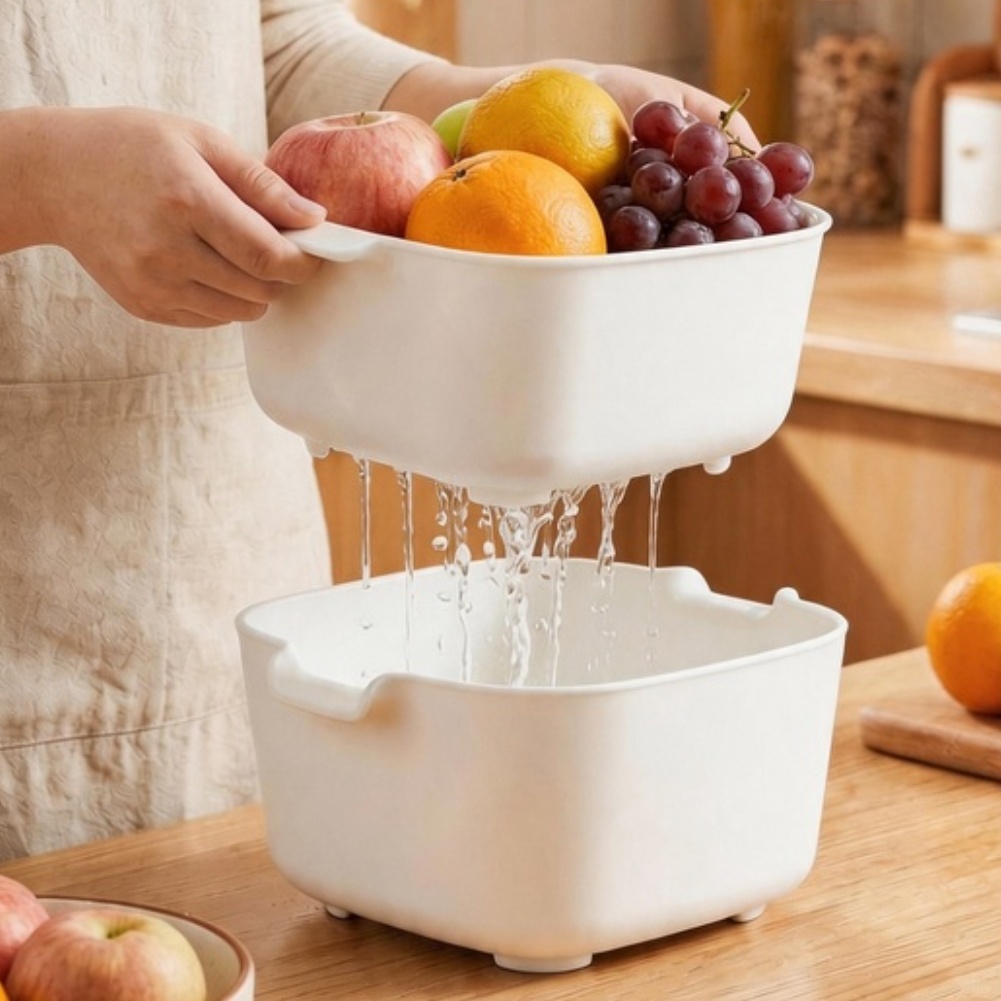 FoodGrade Two Tier Drain Baske - đánh giá và giá Kitchen Gadgets Organizer