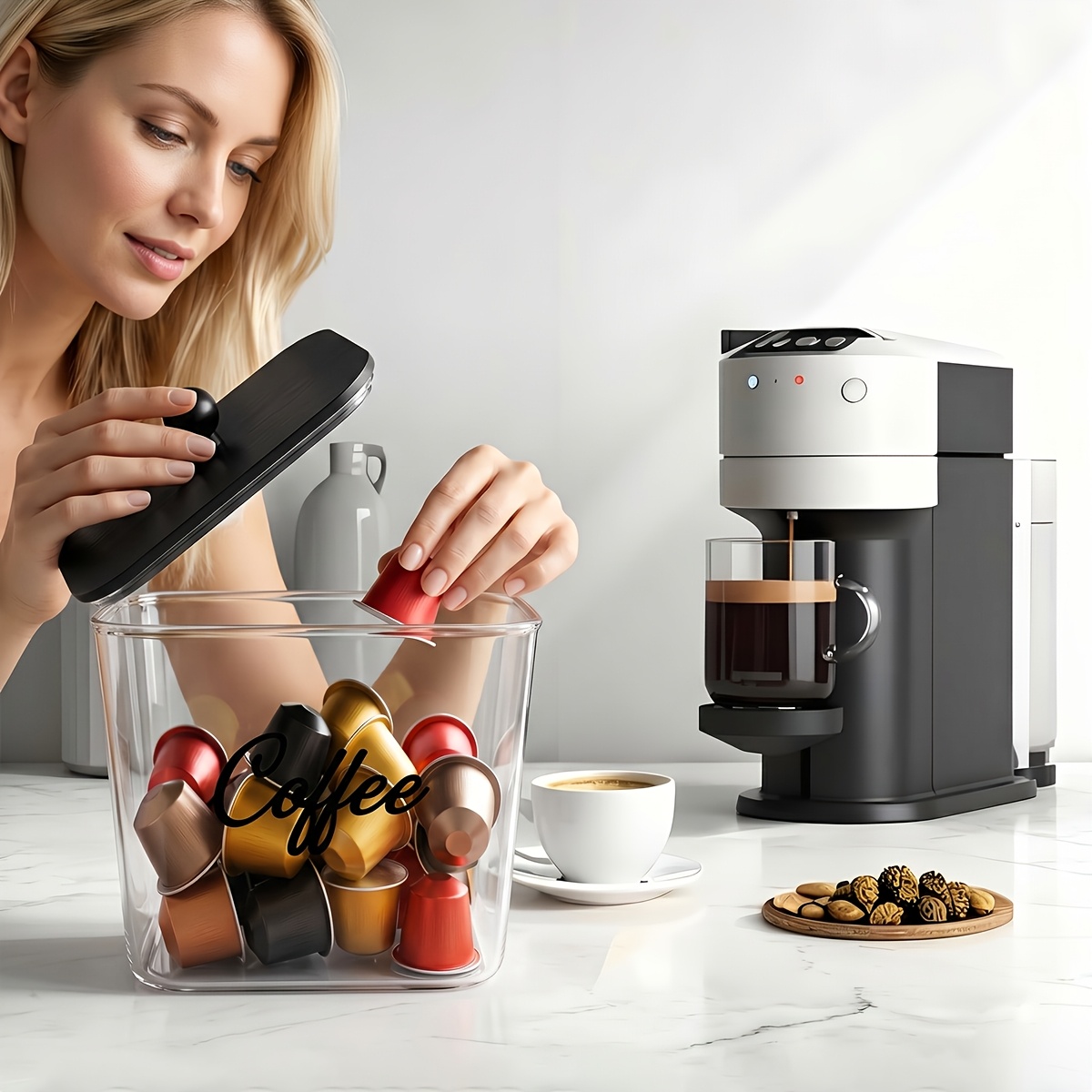 Coffee Pod Holder with Lids Pl - đánh giá và giá Kitchen Gadgets Organizer